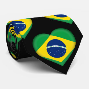 Brasilien Flag Farben Herzmuster Neck Tie Krawatte