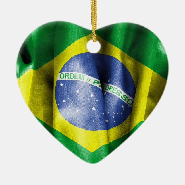 Brasilien Flag Keramik Herbst Weihnachtsdekoration Keramik Ornament (Vorne)