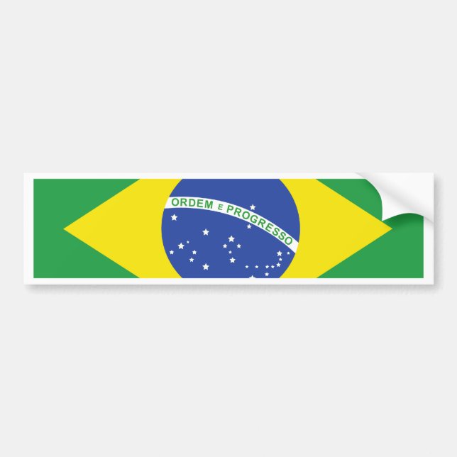 Brasilien-Flagge Autoaufkleber (Vorne)