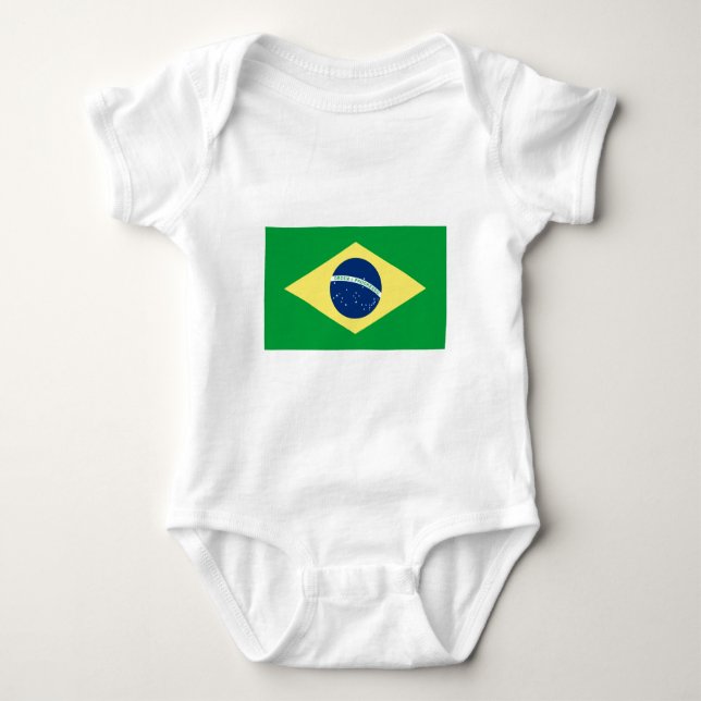 Brasilien-Flagge Baby Strampler (Vorderseite)