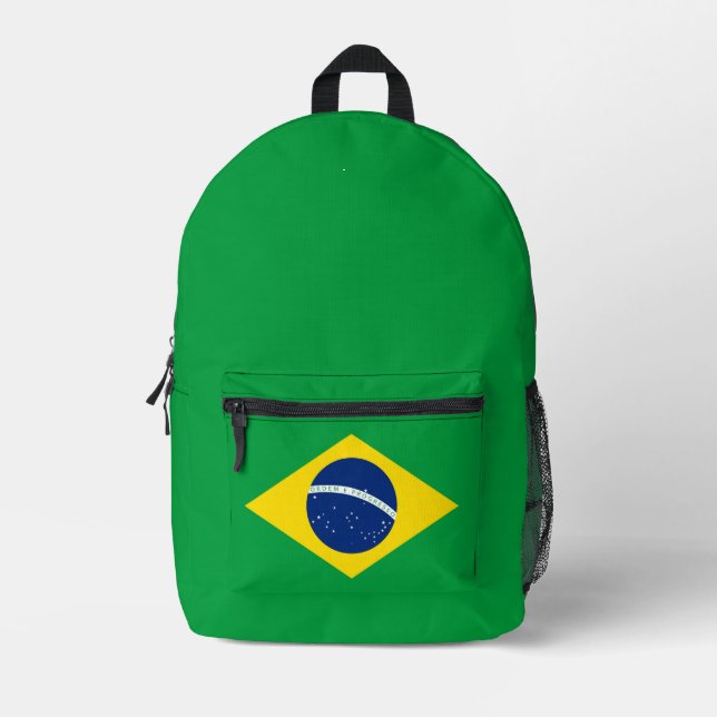 Brasilien-Flagge Bedruckter Rucksack (Vorderseite)