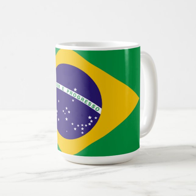 Brasilien: Flagge Brasiliens Kaffeetasse (VorderseiteRechts)