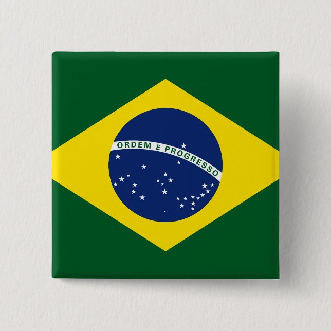 Brasilien-Flagge Button (Vorderseite)