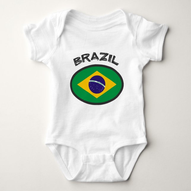 Brasilien-Flagge - cooler Entwurf! Baby Strampler (Vorderseite)