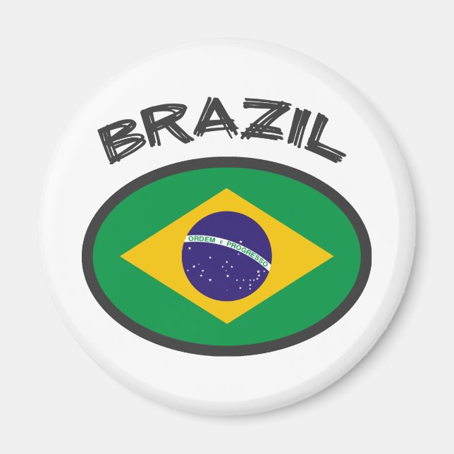 Brasilien Flagge - Cooles Design! Magnet (Vorne)