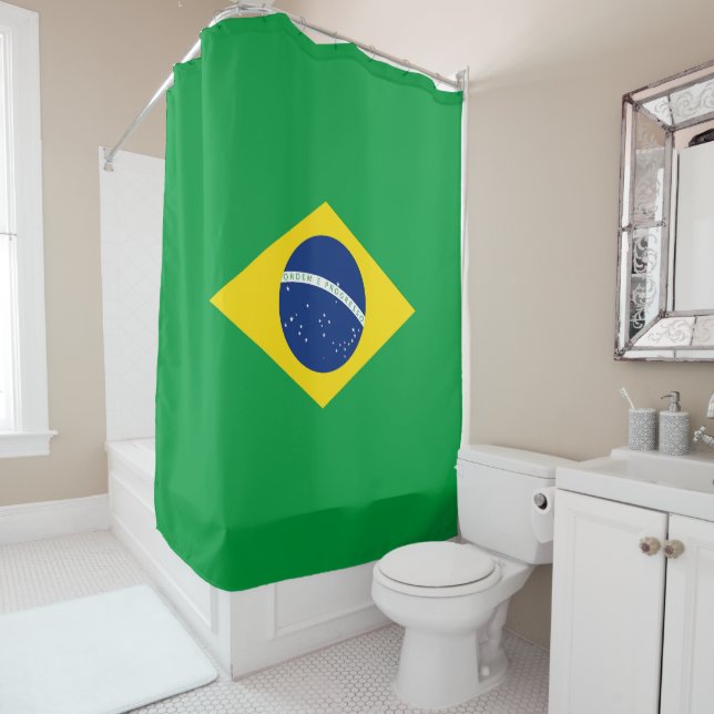 Brasilien-Flagge Duschvorhang (Beispiel)
