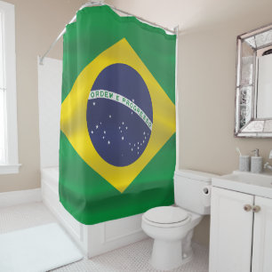 Brasilien-Flagge Duschvorhang