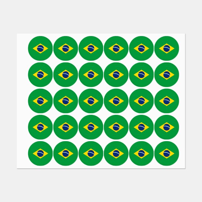 Brasilien-Flagge Etiketten (Blatt)