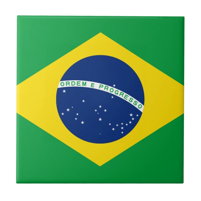 Brasilien-Flagge Fliese (Vorderseite)