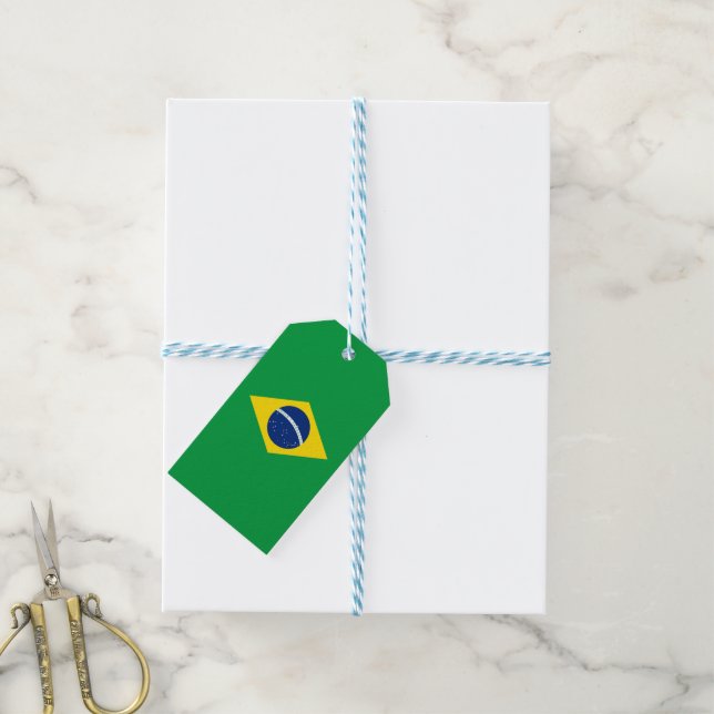 Brasilien-Flagge Geschenkanhänger (Mit Garn)