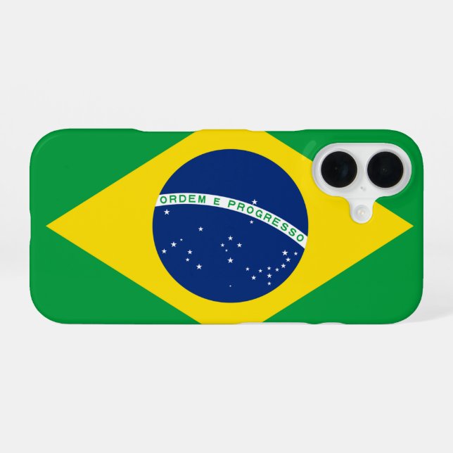 Brasilien-Flagge iPhone 16 Hülle (Rückseite (Horizontal))