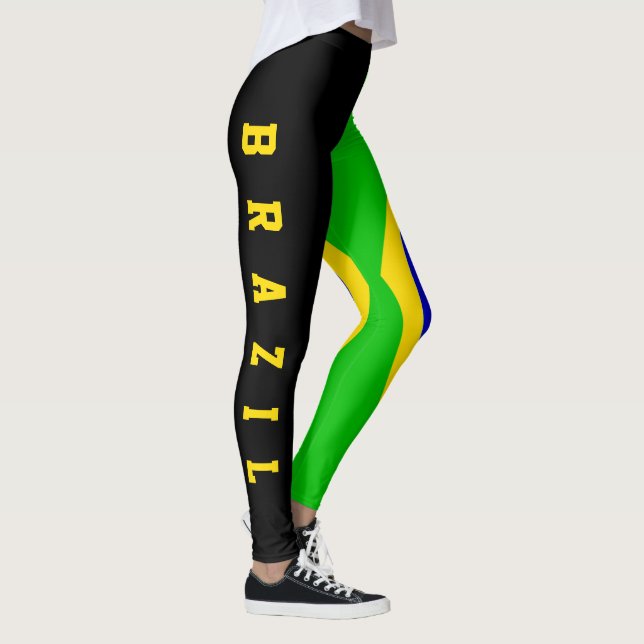 Brasilien-Flagge Leggings (Rechts)