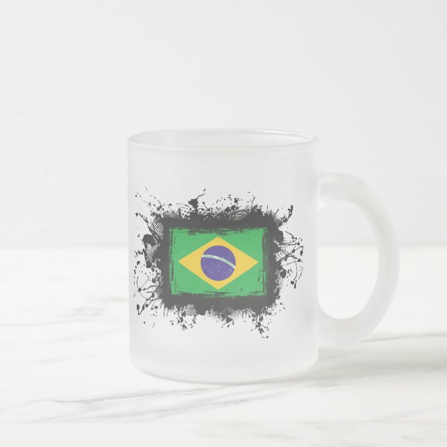 Brasilien-Flagge Mattglastasse (Rechts)