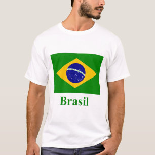 Brasilien-Flagge mit Namen auf portugiesisch T-Shirt