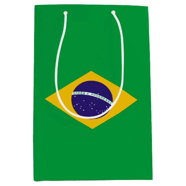 Brasilien-Flagge Mittlere Geschenktüte (Vorderseite)