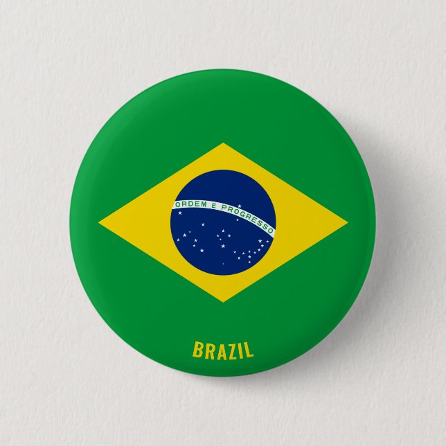 Brasilien Flagge Niedlich Patriotic Button (Vorderseite)