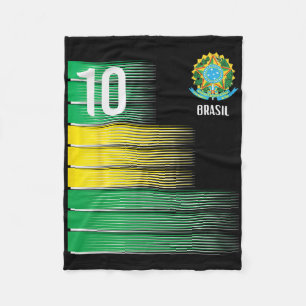Brasilien Flagge Nummer 10 Brasilien Fußball Männe Fleecedecke