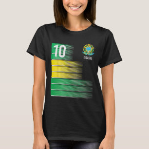 Brasilien Flagge Nummer 10 Brasilien Fußball Männe T-Shirt