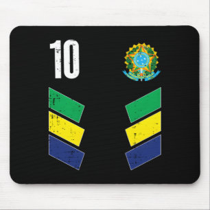 Brasilien-Flagge Nummer 10 Fußball-Fan-T-Shirt_1  Mousepad