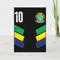 Brasilien-Flagge Nummer 10 Fußball-Fan-T-Shirt