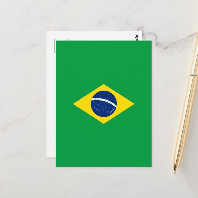 Brasilien-Flagge Postkarte (Vorderseite/Rückseite Beispiel)