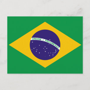 Brasilien-Flagge Postkarte