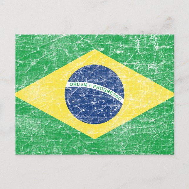 Brasilien-Flagge Postkarte (Vorderseite)