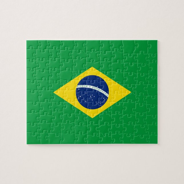 Brasilien-Flagge Puzzle (Horizontal)