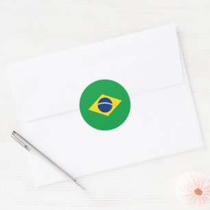 Brasilien-Flagge Runder Aufkleber