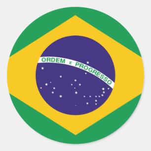 Brasilien-Flagge Runder Aufkleber