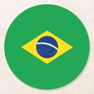 Brasilien-Flagge Runder Pappuntersetzer