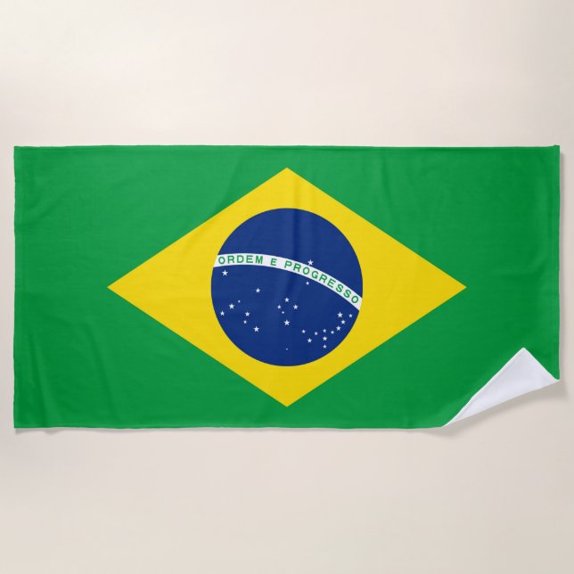 Brasilien-Flagge Strandtuch (Vorderseite)