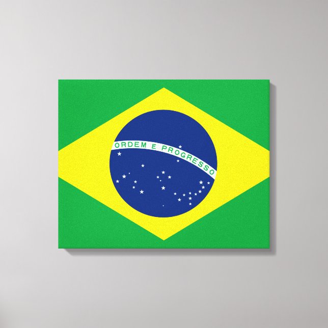 Brasilien Flagge Stretched Canvas Print Leinwanddruck (Vorderseite)