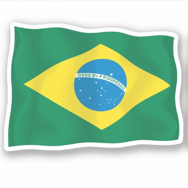Brasilien-Flagge Vinyl-Sticker Aufkleber (Vorderseite)