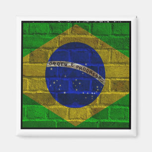 Brasilien, Flagge von Brasilien - Rio De Janeiro ( Magnet