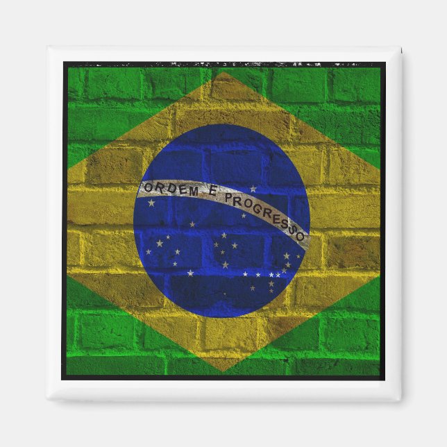 Brasilien, Flagge von Brasilien - Rio De Janeiro ( Magnet (Vorne)