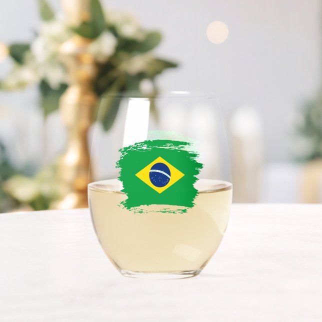 Brasilien-Flagge Weinglas Ohne Stiel (Insitu (Hochzeit))