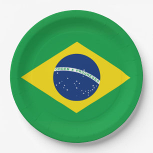Brasilien-Flagge Weltmeisterschaft 2026 Fußball Br Pappteller
