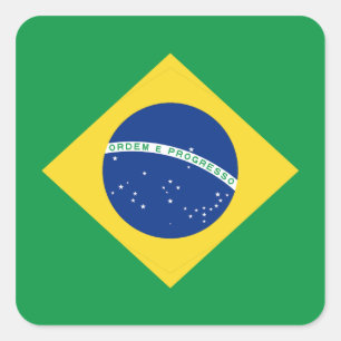 Brasilien-Flaggen-Aufkleber Quadratischer Aufkleber