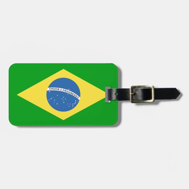 Brasilien-Flaggen-Design Gepäckanhänger (Vorderseite horizontal)