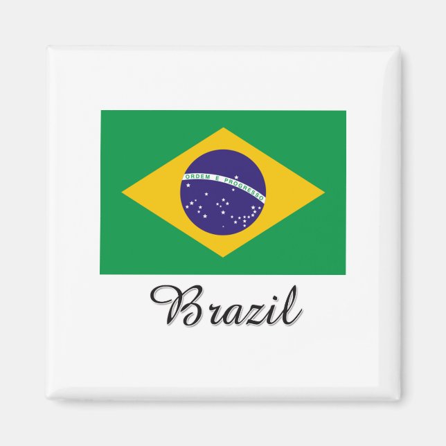 Brasilien-Flaggen-Design Magnet (Vorne)