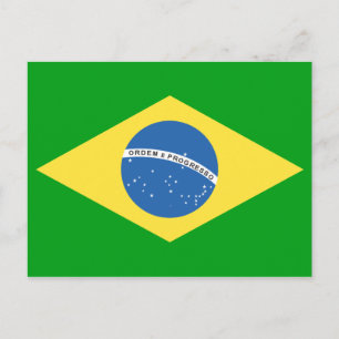 Brasilien-Flaggen-Design Postkarte