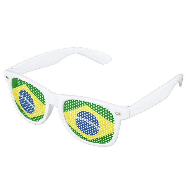 Brasilien-Flaggen-Design Sonnenbrille (Schrägansicht)
