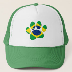 Brasilien Flaggen Dog Paw Print Truckerkappe