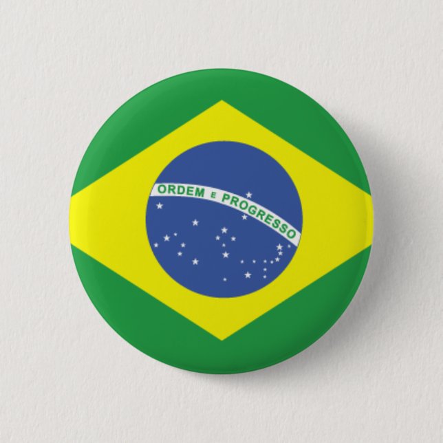 Brasilien-Flaggen-Entwurf Button (Vorderseite)