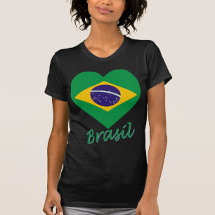 Brasilien-Flaggen-Herz T-Shirt
