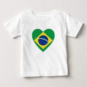 Brasilien-Flaggen-Herz-T - Shirt