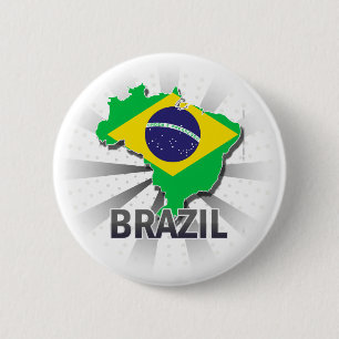 Brasilien-Flaggen-Karte 2,0 Button