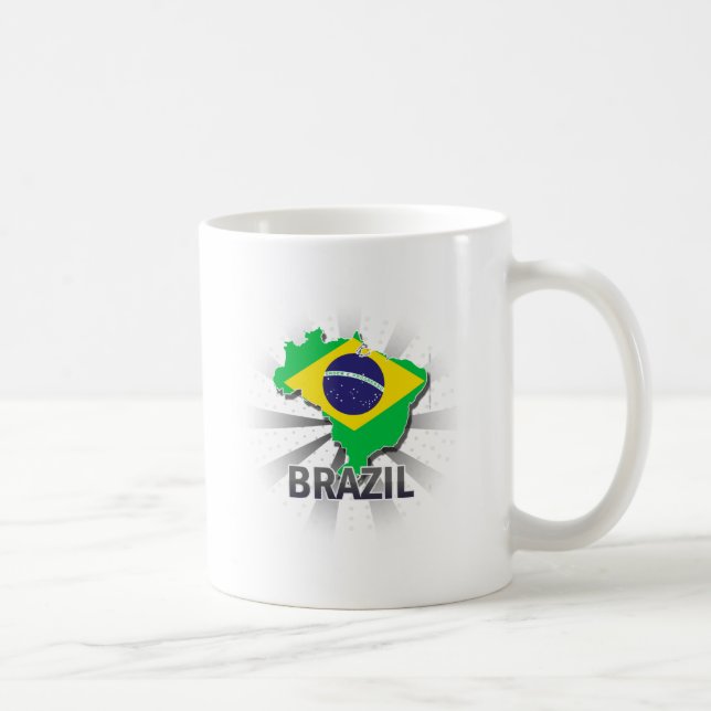 Brasilien-Flaggen-Karte 2,0 Tasse (Rechts)