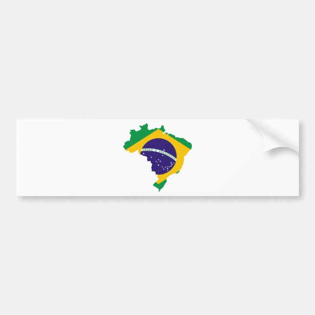 Brasilien-Flaggen-Karte Autoaufkleber (Vorne)